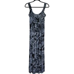 Fresh Produce Empire Waist Maxi‎ Dress XS Floral Print USA Made Rayon